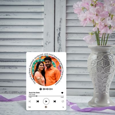 Personalized Spotify Photo Frame with Steel Removable Stand Gift For Birthday, Anniversary, Valentine's Day Customized Music Photo Frame With Scannable Code